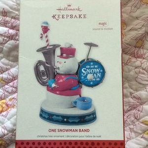 Hallmark One Snowman Band Christmas tree ornament